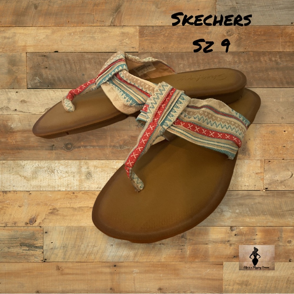 Skechers Women's Multicolor Boho Memory Foam Sandals